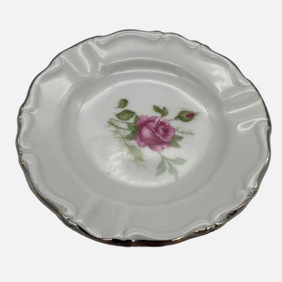 Chalfonte CPC Porzellan Rose Pair Small Ashtrays Bavaria Germany 3.25" Porcelain - Picture 3 of 7